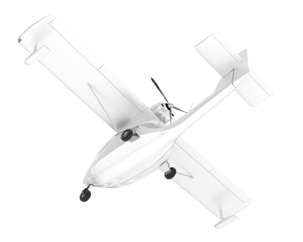 White aircraft isolated on transparent background. 3d rendering - illustration png