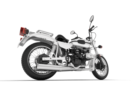White motorcycle isolated on transparent background. 3d rendering - illustration png