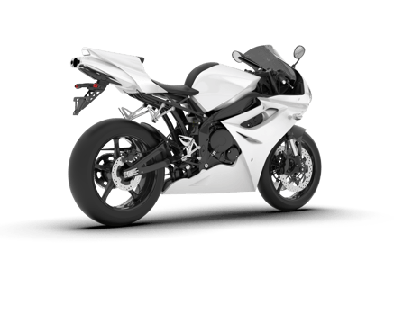 White motorcycle isolated on transparent background. 3d rendering - illustration png