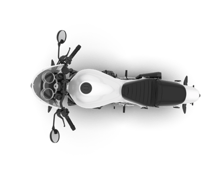 White motorcycle isolated on transparent background. 3d rendering - illustration png