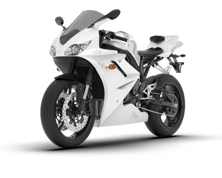 White motorcycle isolated on transparent background. 3d rendering - illustration png