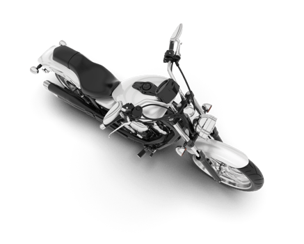 White motorcycle isolated on transparent background. 3d rendering - illustration png