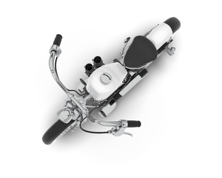 White motorcycle isolated on transparent background. 3d rendering - illustration png