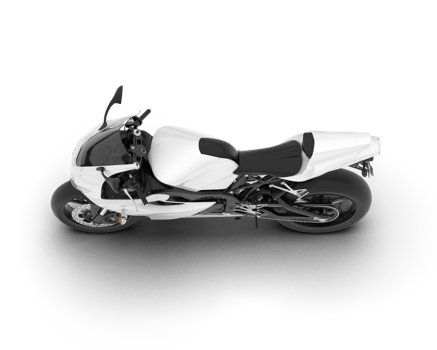White motorcycle isolated on transparent background. 3d rendering - illustration png