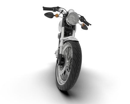 White motorcycle isolated on transparent background. 3d rendering - illustration png
