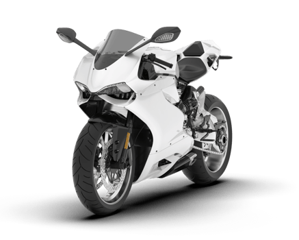 White motorcycle isolated on transparent background. 3d rendering - illustration png