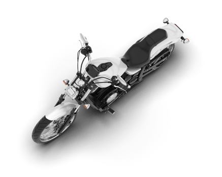 White motorcycle isolated on transparent background. 3d rendering - illustration png