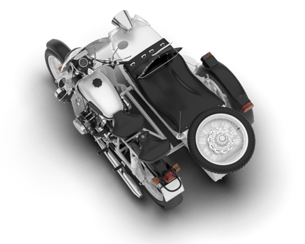 White fast bike isolated on transparent background. 3d rendering - illustration png