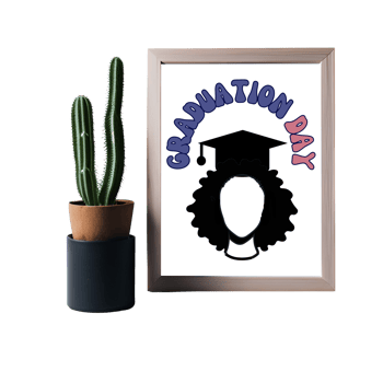 Girl with Graduation cap, Graduation day Frame mockup, Graduation cap with quote  frame, Graduation day quote, finally graduated frame mockup on transparent background png
