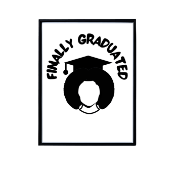 Girl with Graduation cap, Graduation day Frame mockup, Graduation cap with quote  frame, Graduation day quote, finally graduated frame mockup on transparent background png