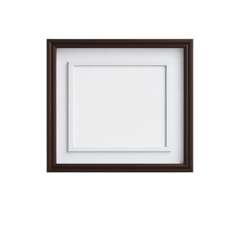 white blank frame with brown border mockup, Empty blank frame mockup, blank picture frame template, frame mockup on transparent background,  minimalistic frame clipart png