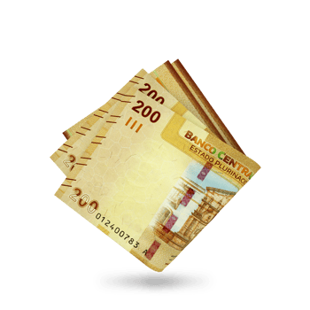 3d rendering of Folded 100 Bolivian Boliviano notes isolated on transparent background. png
