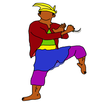 icon stand Malay combating style with one leg png