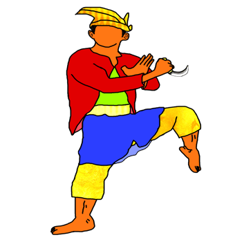 icon stand Malay combating style with one leg png