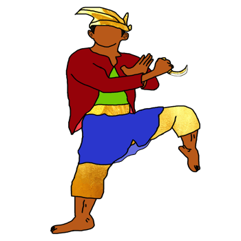 icon stand Malay combating style with one leg png