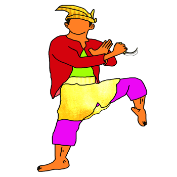 icon stand Malay combating style with one leg png