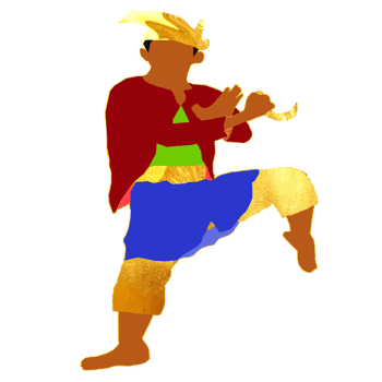 icon stand Malay combating style with one leg png