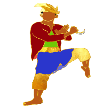 icon stand Malay combating style with one leg png