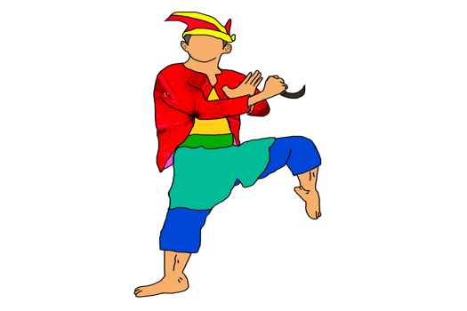 icon stand Malay combating style with one leg png
