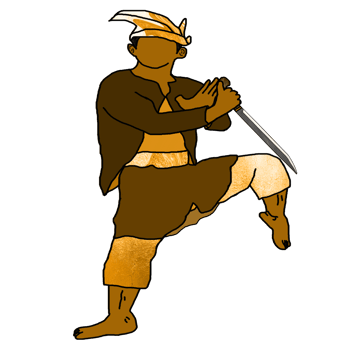 icon combating warrior Nusantara stand style with hold blade png