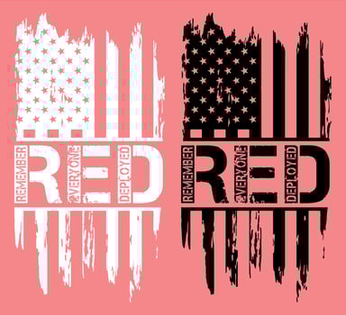 ON Fridays We Wear Red, Veteran T-shirt design vector