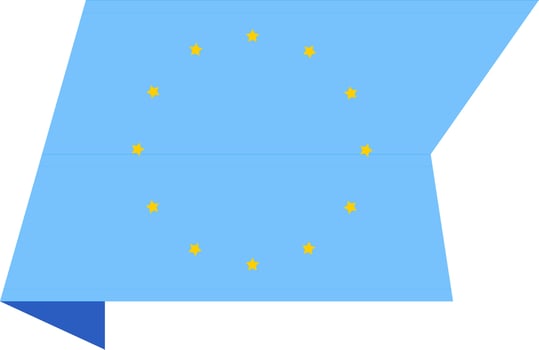 European Label Flag Icon on White Background. vector