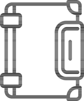 Isolated Diary Icon in Black Outline. vector