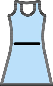 Sleeveless Dress Icon In Blue Color. vector
