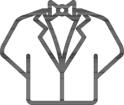Tuxedo Suit Icon In Black Line Art. vector