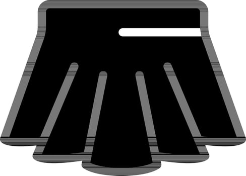 Skirt Icon In Black And White Color. vector