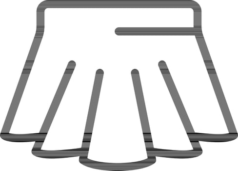 Skirt Icon In Black Line Art. vector