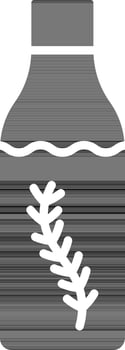 Rosemary Oil Bottle Icon in black and white Color. vector