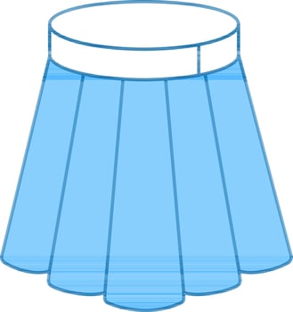 Illustration Of Skirt Icon In Blue And White Color. vector