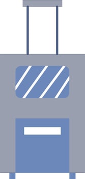 Luggage Icon In Blue And White Color. vector