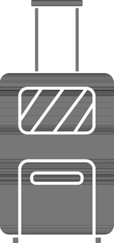 Black And White Color Luggage Icon In Flat Style. vector