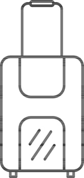 Flat Style Luggage Icon In Black Outline. vector