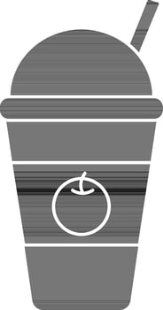Disposable Juice Glass Icon In Black And White Color. vector