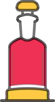 Alcohol or Rum Bottle icon in pink and yellow color. Flat Style. vector