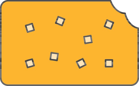 Yellow Color Biscuit Bite Icon. vector