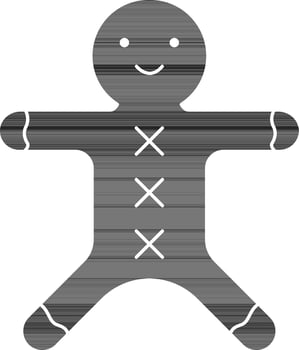 Gingerbread Icon In Black And White Color. vector