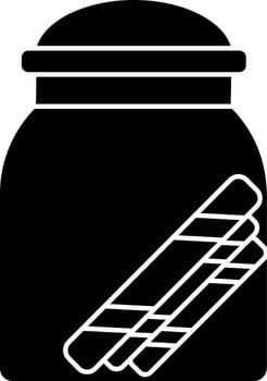 Glyph Style Wafer Stick In Jar Icon. vector