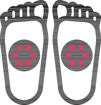 Footprints of Buddha Or Buddhapada Icon In White And Pink Color. vector