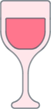 Drink Glass Icon In Pink Color. vector