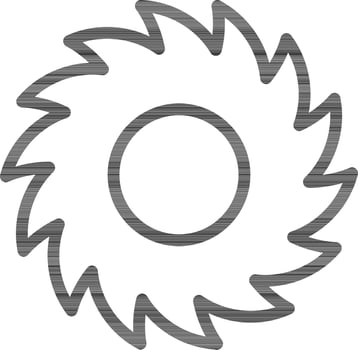 Saw Blade Line Art Icon in Flat Style. vector