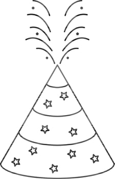 Anar Cracker Icon in Black Line Art. vector