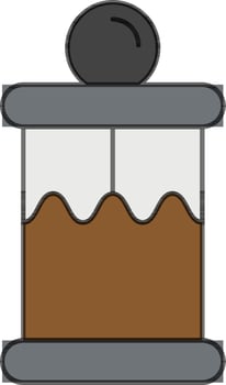 Coffee Jar Icon in Grey and Brown Color. vector