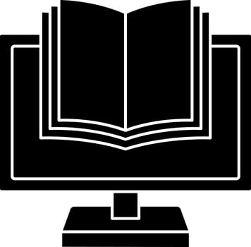 E-Book And Desktop Screen Icon In Glyph Style. vector
