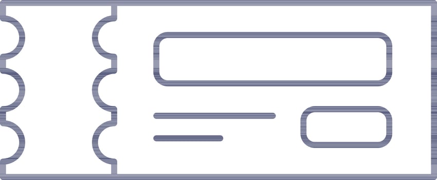 Ticket Icon In Blue Thin Line Art. vector