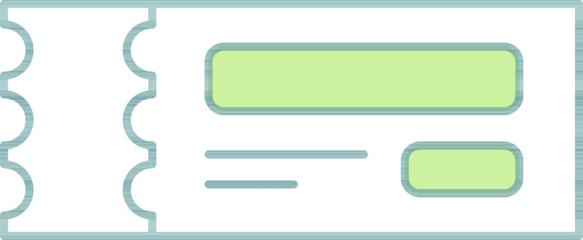 Ticket Icon In Green And White Color. vector
