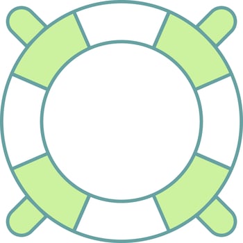 Lifesaver Icon In Green And White Color. vector